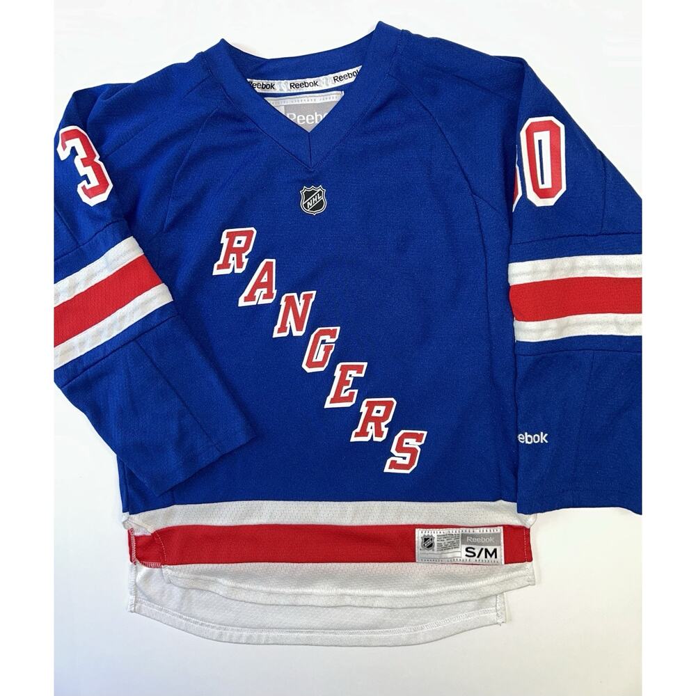 NHL New York Rangers Henrik Lundqvist #30 Jersey Red White Blue Size Youth S/M